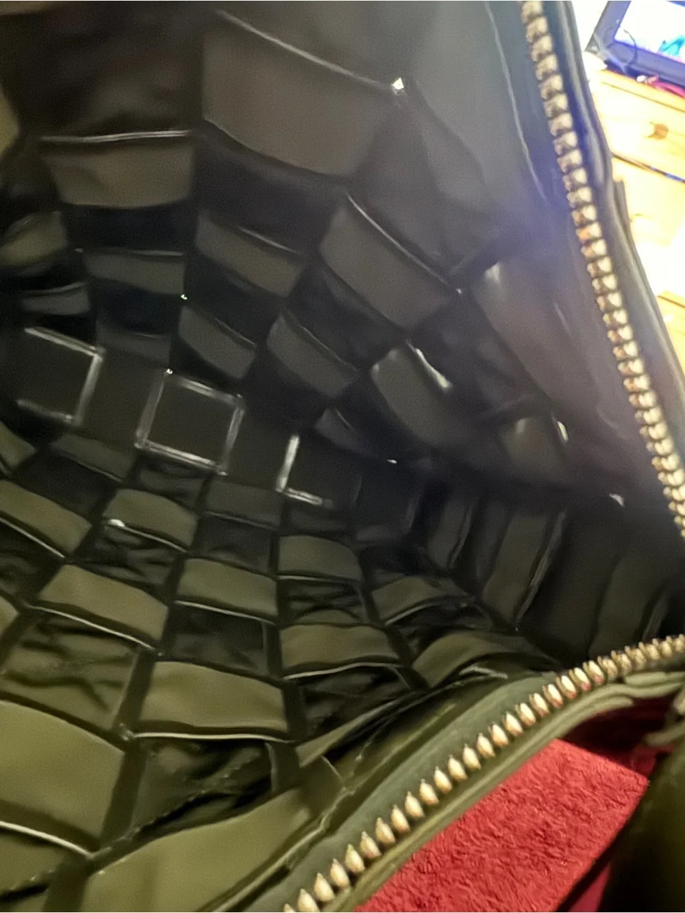 Bottega Veneta Dark Green Intrecciato Leather Messenger Bag